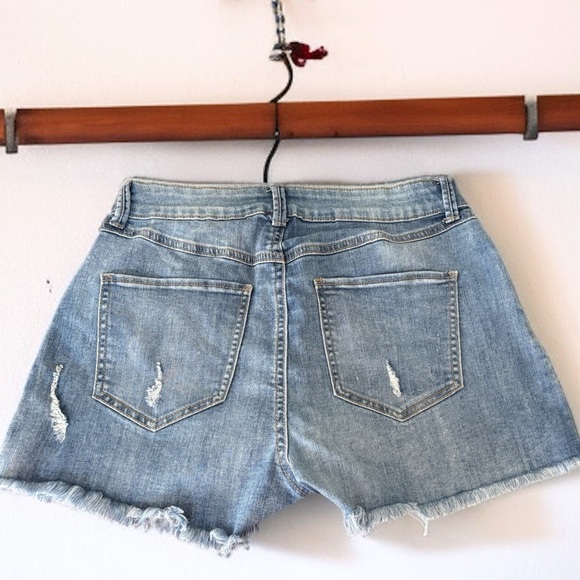 Rewash Denim Super High Rise Wedge Cutoff Shorts Sz 11 Frayed Ripped Summer - Picture 2 of 3
